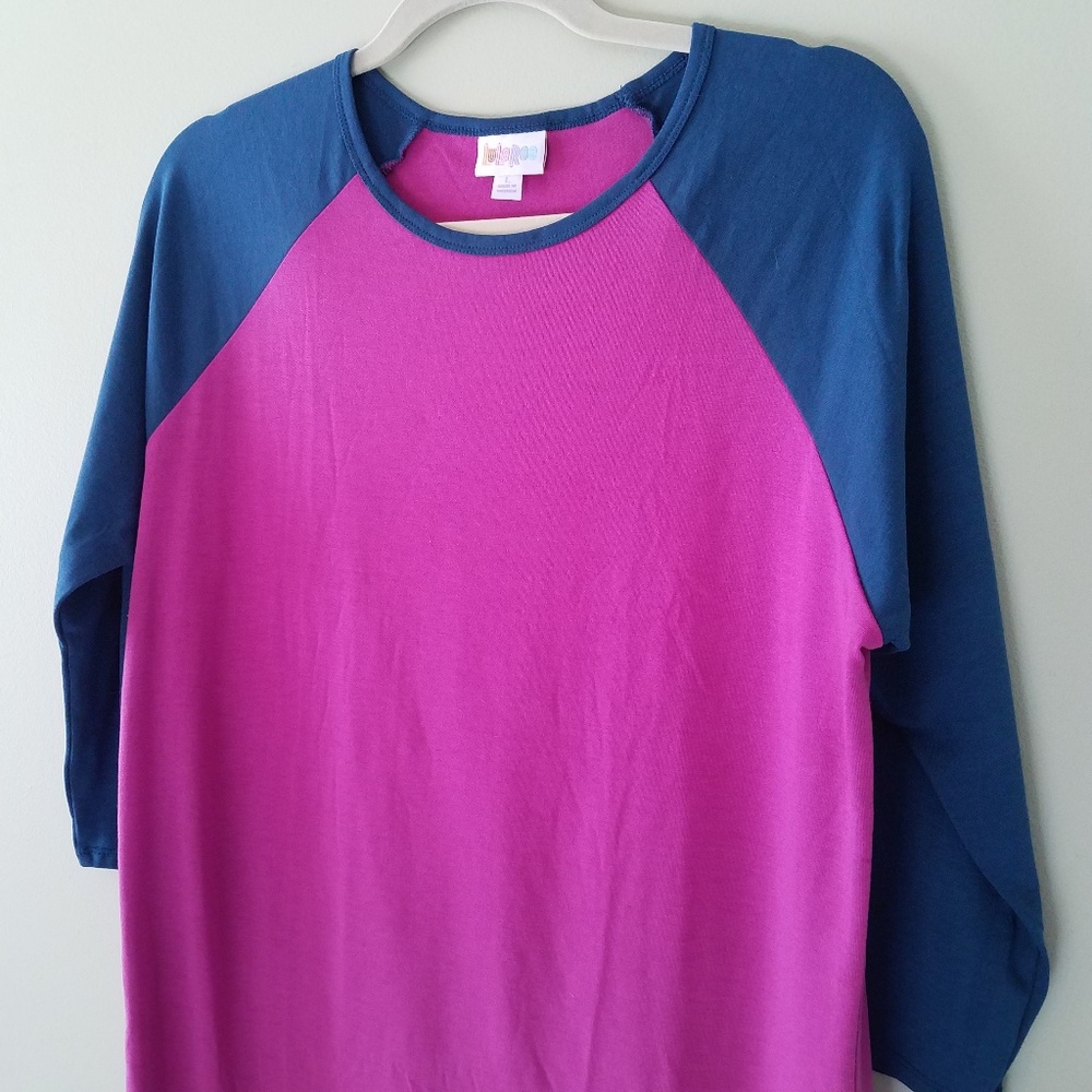 LuLaRoe | Randy EUC L 💗💙 Navy and Pink